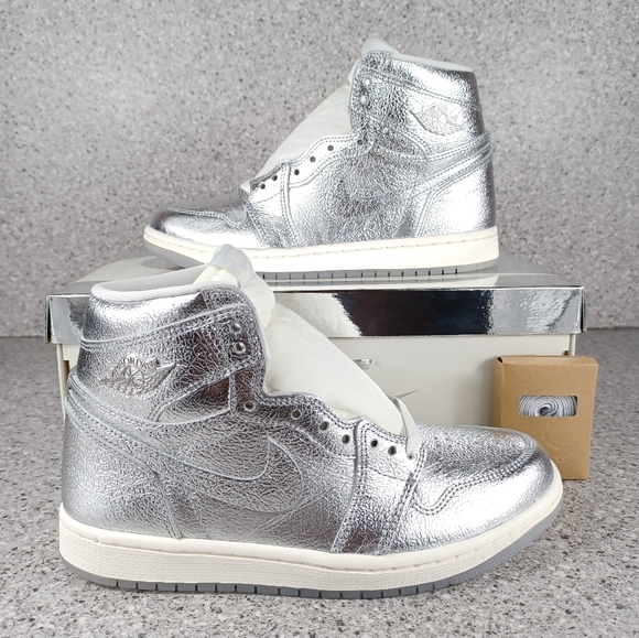 Nike Air Jordan Retro High OG Metallic Silver Sneakers Women's